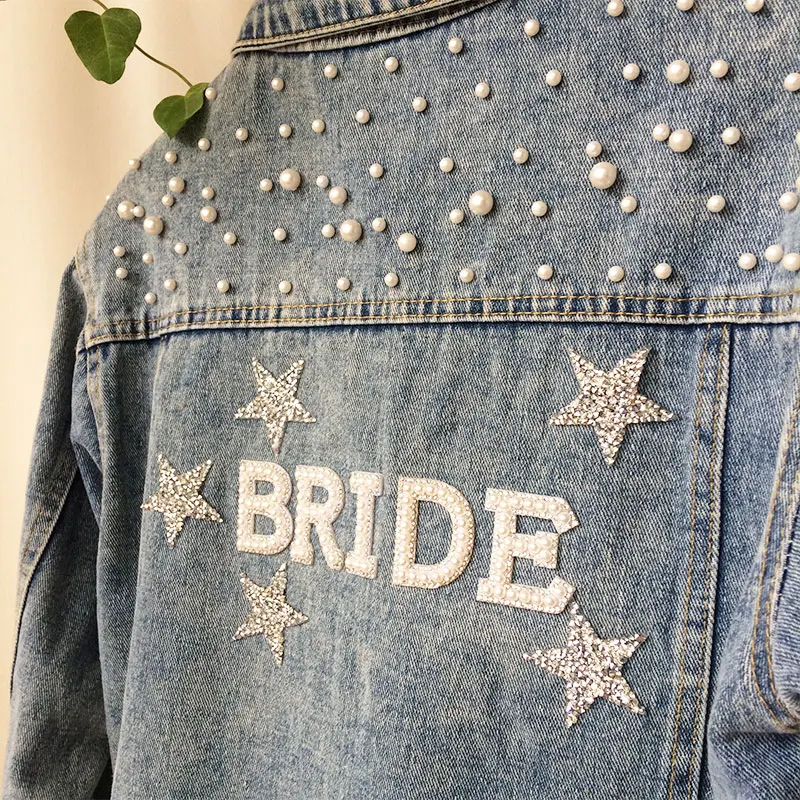 Denim Jacket with Rhinestone Stars