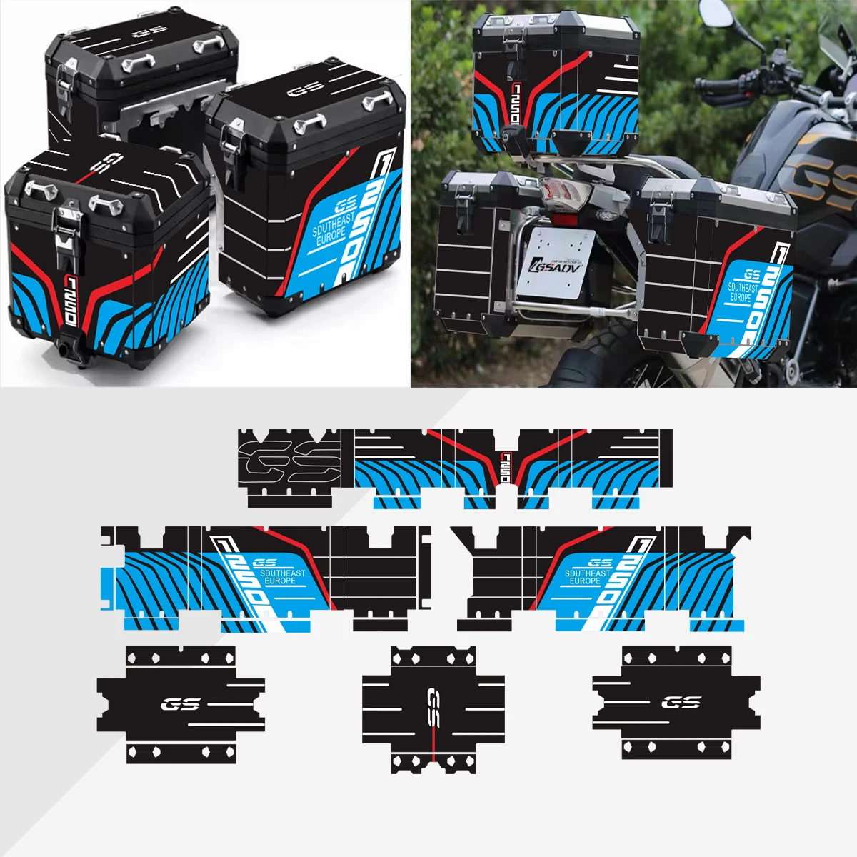 Motorcycle Aluminum Box Sticker Case for Panniers 40 GS R1250GS R1200GS R1200 R1250 GS Adventure 2014-2023