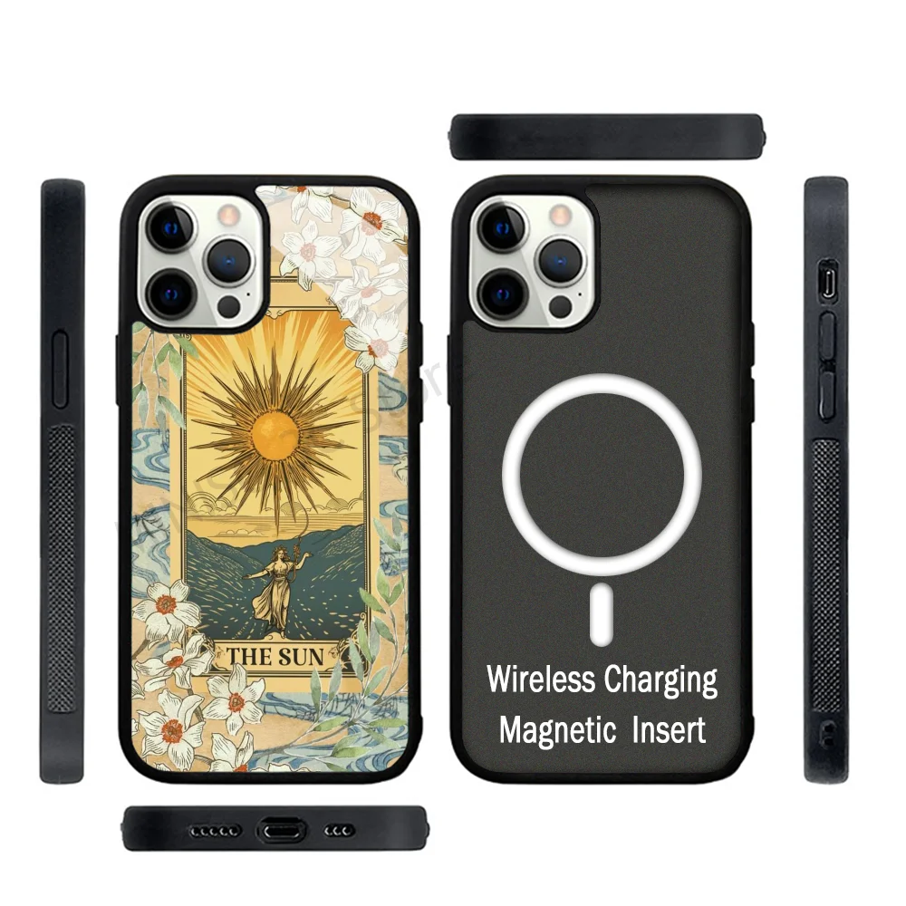 Suns Moons облака астрологический чехол для телефона Сильный магнитный для IPhone 15 14 13 Pro Max 11 12 Mini для Magsafe
