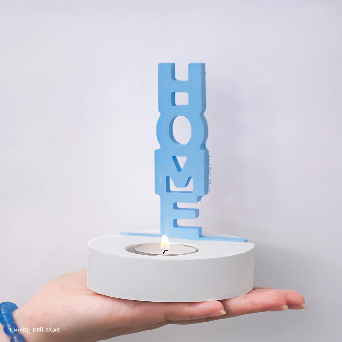 Silicone Mold DIY HOME Letter Candlestick Mold for Room Decor