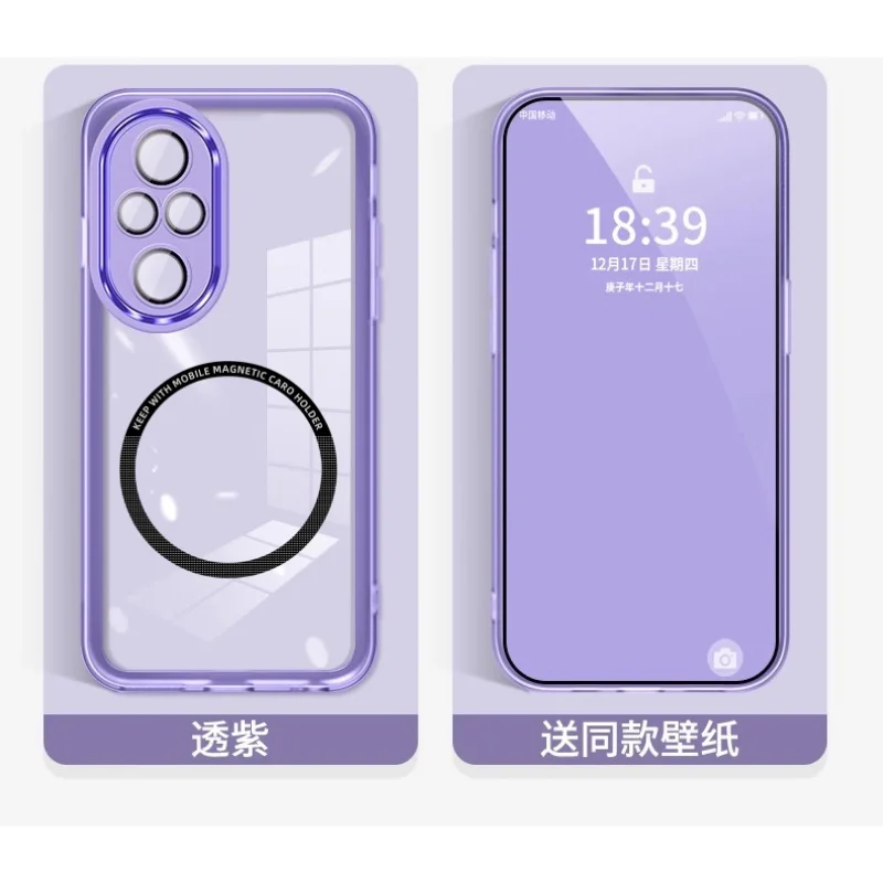 Magnetic Soft Silicone Clear Phone Case with Camera Protection and MagSafe Compatibility