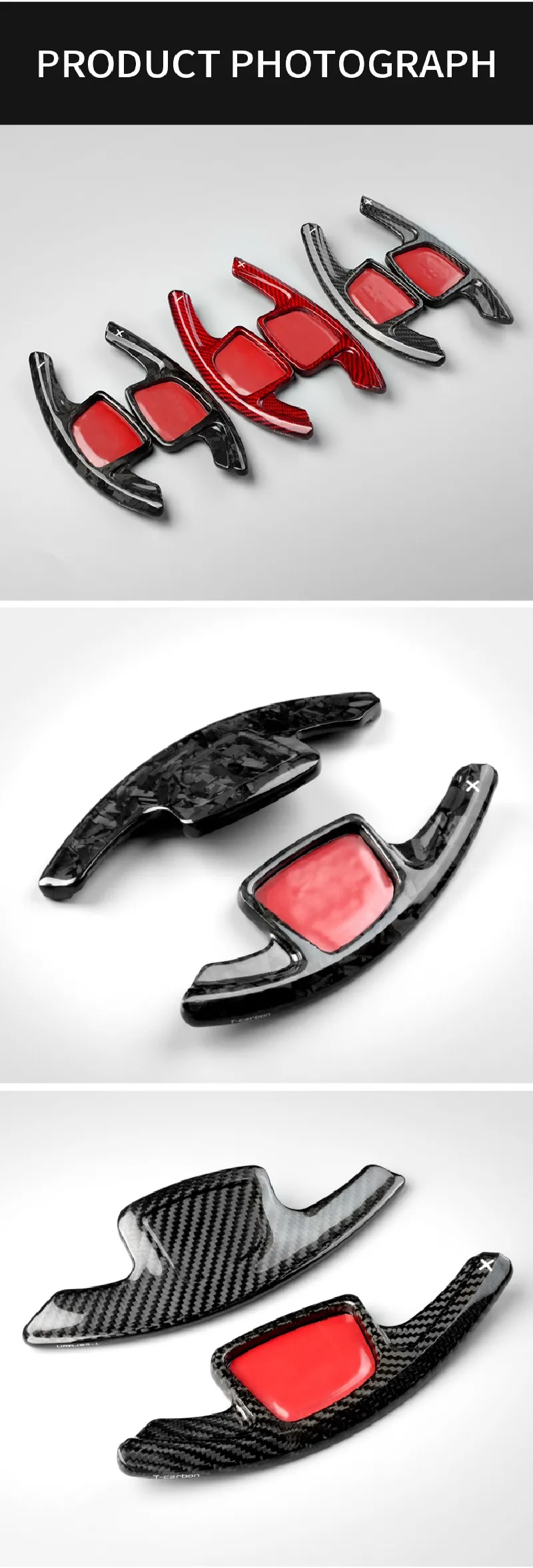 T-carbon Steering Wheel Extension Shift Paddle Shifter For Audi A7 A4 A6 A3L Carbon Fiber Paddle Shift