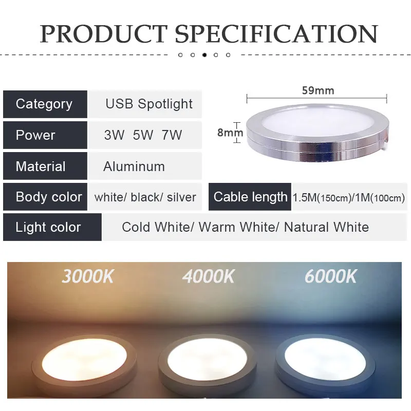 LED Under Cabinet Puck Light Display Case Shelf Counter Lighting Caravan Camper Motorhome Interior Spot Lamp 5V USB Switch led cabinet light under cabinet light cabinet lights led cabinet lights
