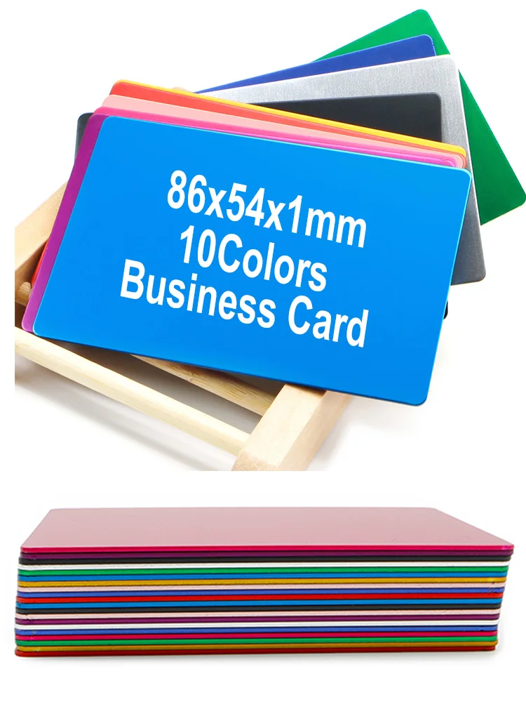 

Wholesale 20Pcs 1MM Business Card Anodized Aluminum Plate Name Phone Nameplate Laser Marking Engraving Dog Tag ID Blank Tags
