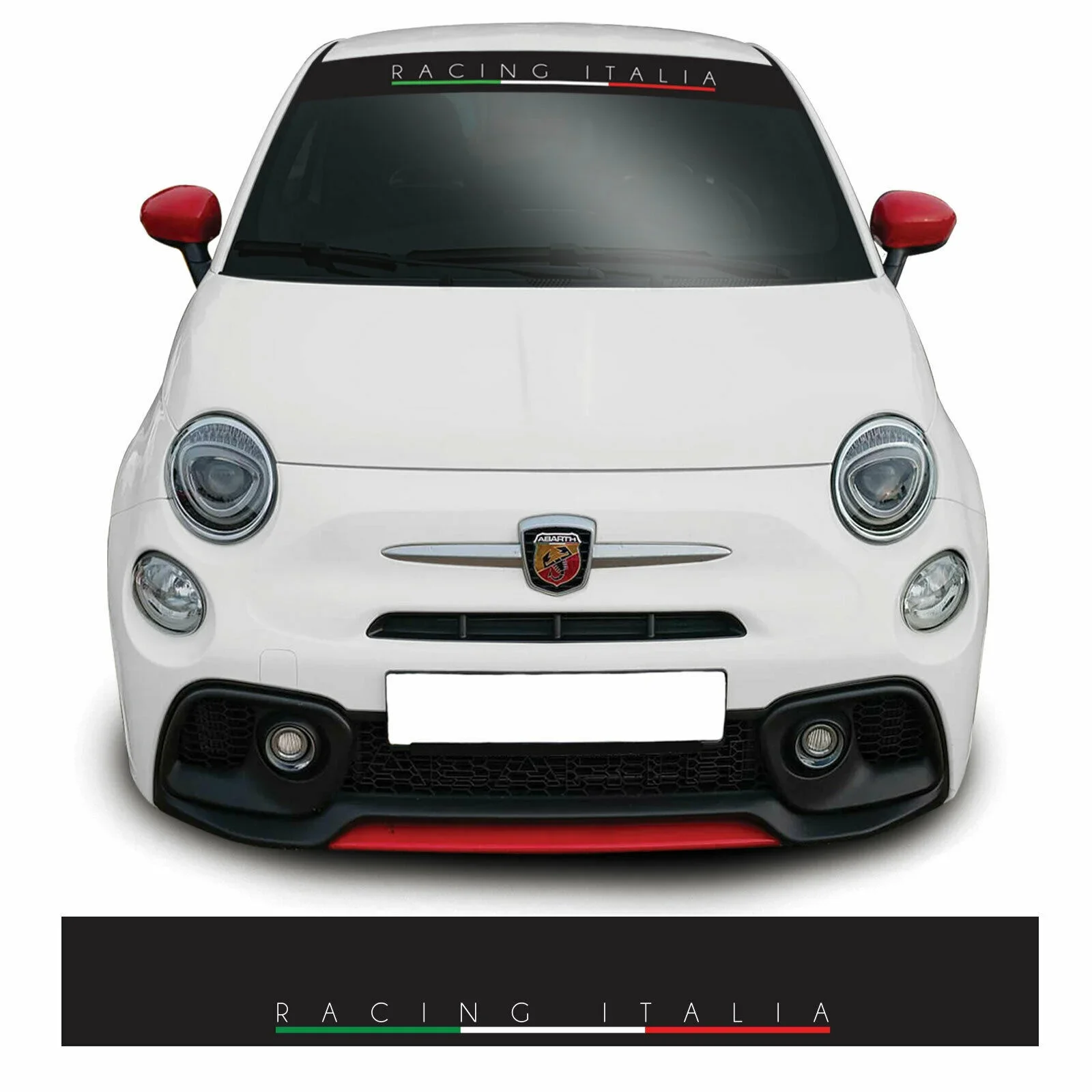Per Racing Italia Parabrezza Sunstrip Fiat 500 595 Abarths Vinile Adesivo Banner