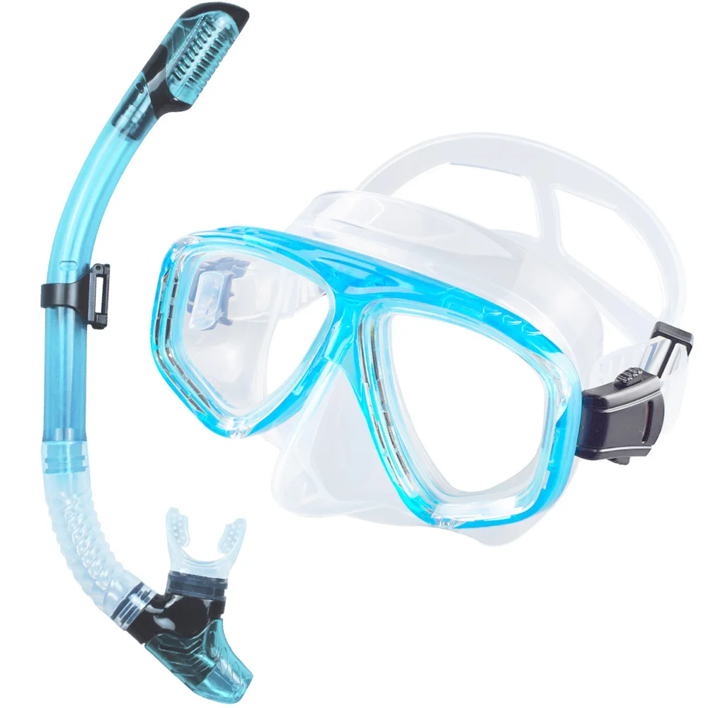 Trockenes Schnorchel-Set, Tauchmaske, professionelle Tauch-Schwimmbrille, auslaufsicher, beschlagfrei, breite Sicht, gehärtete Glaslinsen, Erwachsene, Jugendliche – Detail 16