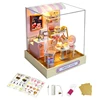 DIY Miniature Dollhouses Mini House Model Kits with Furniture and Led Lights 3