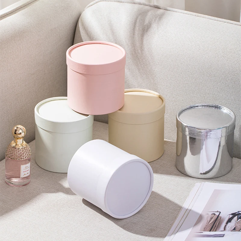 Portable Round Flower Box Gift Packaging Boxes Basket Wedding Party Valentine's Day Gift Rose Flower Storage Decoration 1PC gift boxes