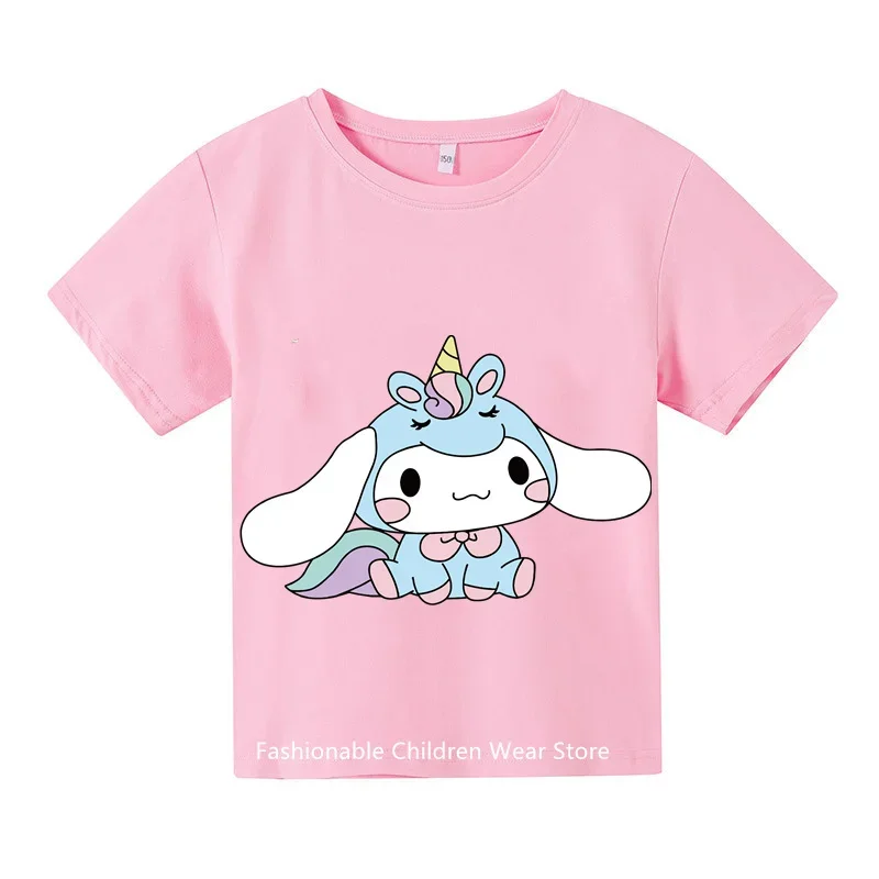 

2024 New Cartoon Student Cotton T-shirt Cute Kids Clothing Girls Summer Boys Short Sleeve Teen Cartoon T-shirt ages 1-14