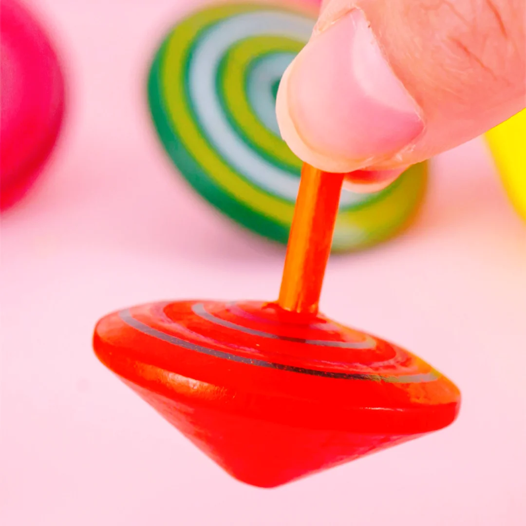 12-36Pcs Fun Wooden Spinning Tops for Children’s Party Gifts, Birthday Carnival Gift Souvenirs, Back-to-school Classroom Rewards - 4