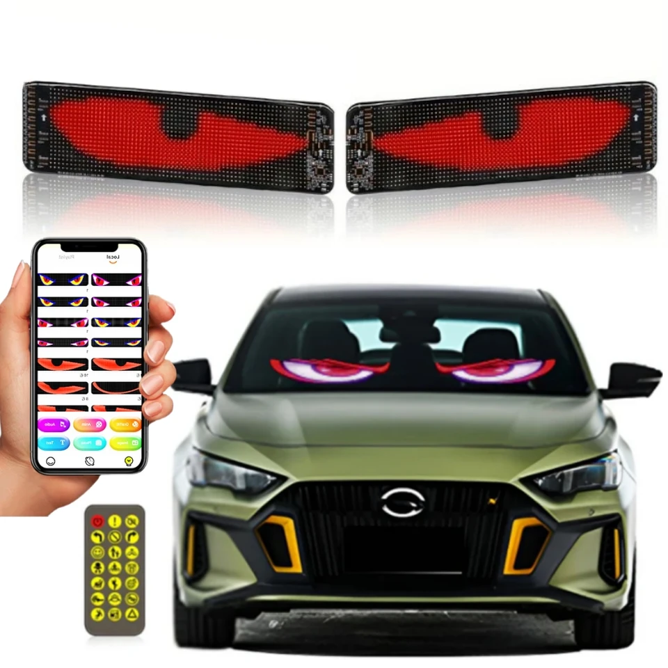 Display LED Flessibile 200cm "Occhi Del Diavolo" Per Auto E Camion - Ultra Sottile, Morbido E Portatile