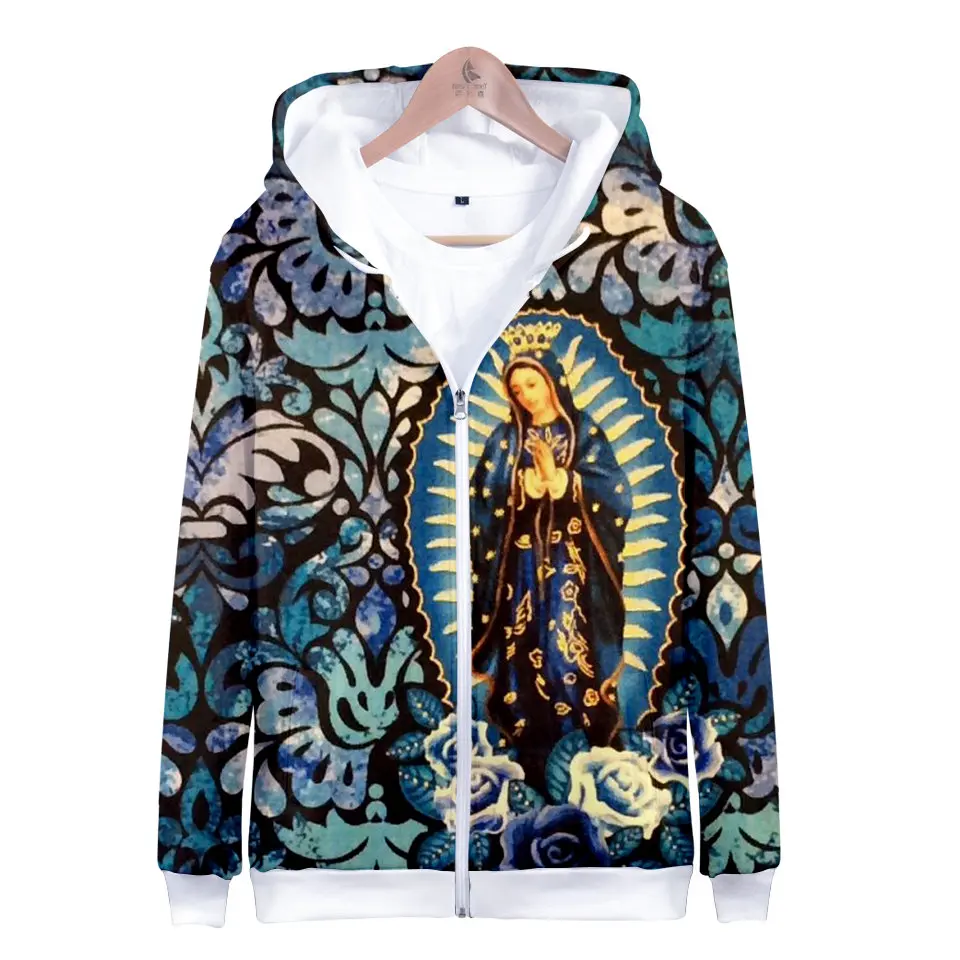 

Our Lady Of Guadalupe Virgin Mary Mexico Mexican 3d printed hoodies zipper hoodie harajuku sweatshirt streetwear Jacket clothes