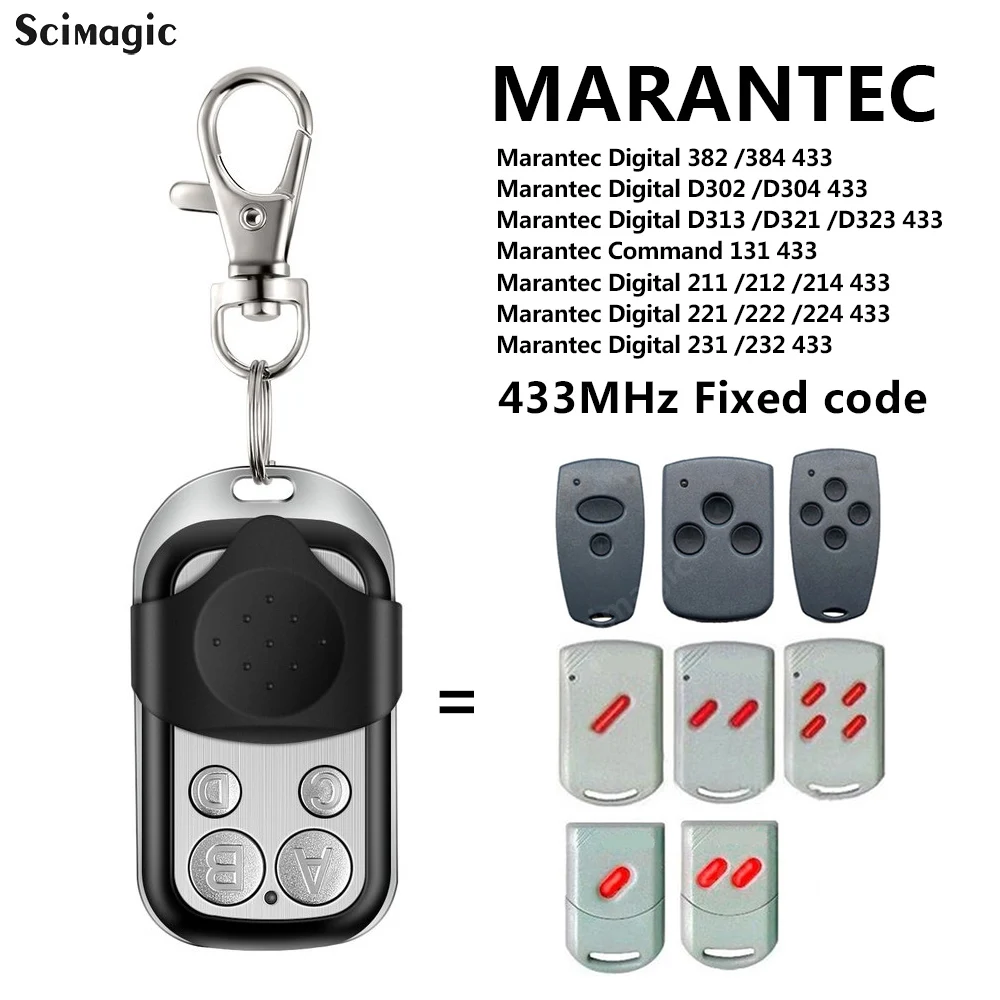 Marantec Digital 302 D304 D313 868MHz Remote Control Marantec 211 212 221 221 Garage Door Opener 433MHz