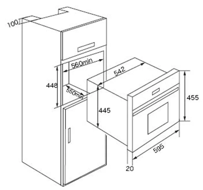 45cm high built in compact Microwave oven with grill 2