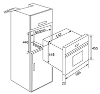 45cm high built in compact Microwave oven with grill 2