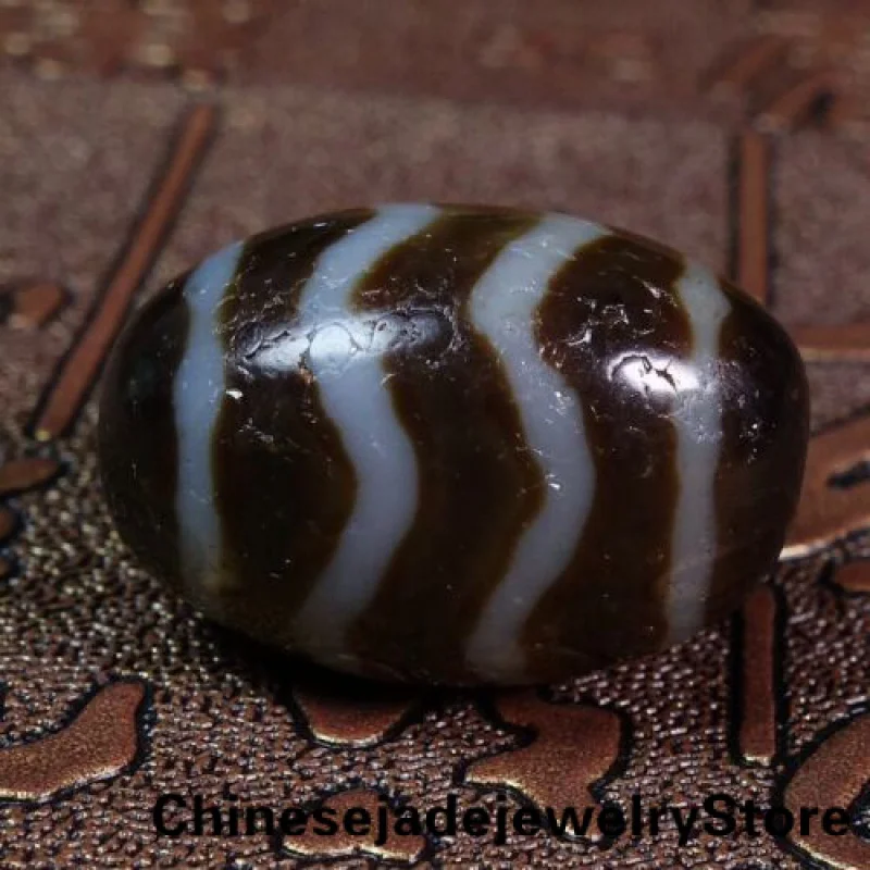 

Древние тибетские бусины DZI, Старый Агат, водная полоса, тотем, амулет, подвеска GZI #2320