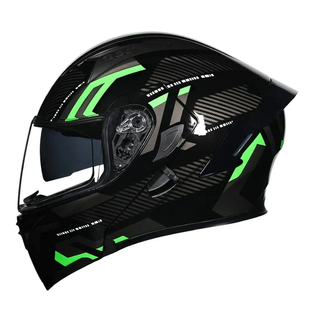 Green Flip Up Motocross Helmets Anti-Fall Motorcycles Equipment