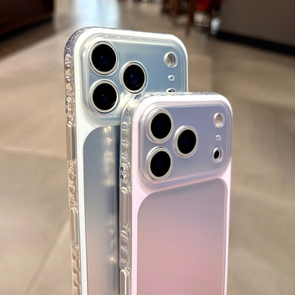 Luxury Aurora Laser Gradient Matte Case with Camera Control Button Cover