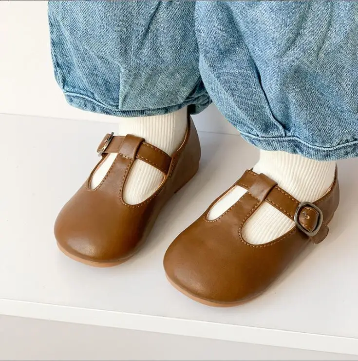 

Spring Autumn Kids Solid Boys Girls School Shoes Soft Bottom Hook Loop Anti Slip PU Leather Shoes For Children Toddler Shoes