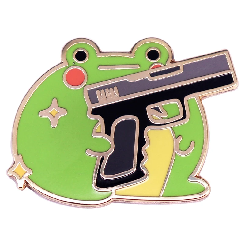 

A3435 Frog Enamel Pins Custom Funny Animals Brooches Lapel Badges Cartoon Animal Jewelry Gift for Kids Friends