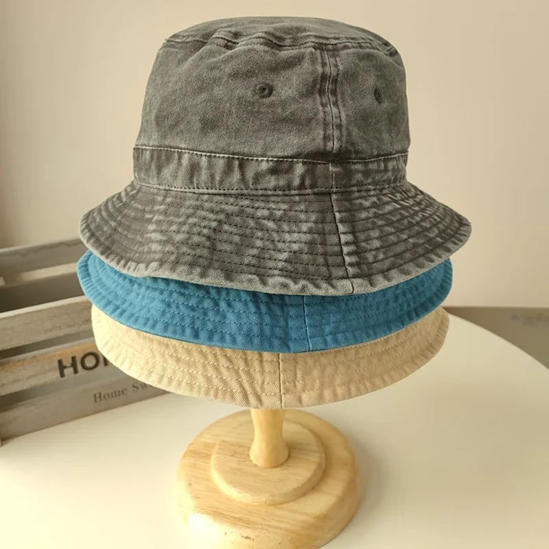 Herbst xxl Größe Panama hut Frauen Wasser gewaschen Baumwolle Jean Fischer hut Outdoor Angel hüte Big Head Umfang Eimer Hut für Männer – Detail 3