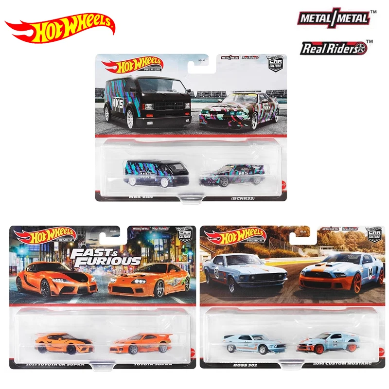 Genuine Hot Wheels Premium Car Culture Giocattoli Per Bambini Per Ragazzi 1/64 Diecast Vehicle Toyota Supra Mbk Van Ford Mustang Juguetes Gift