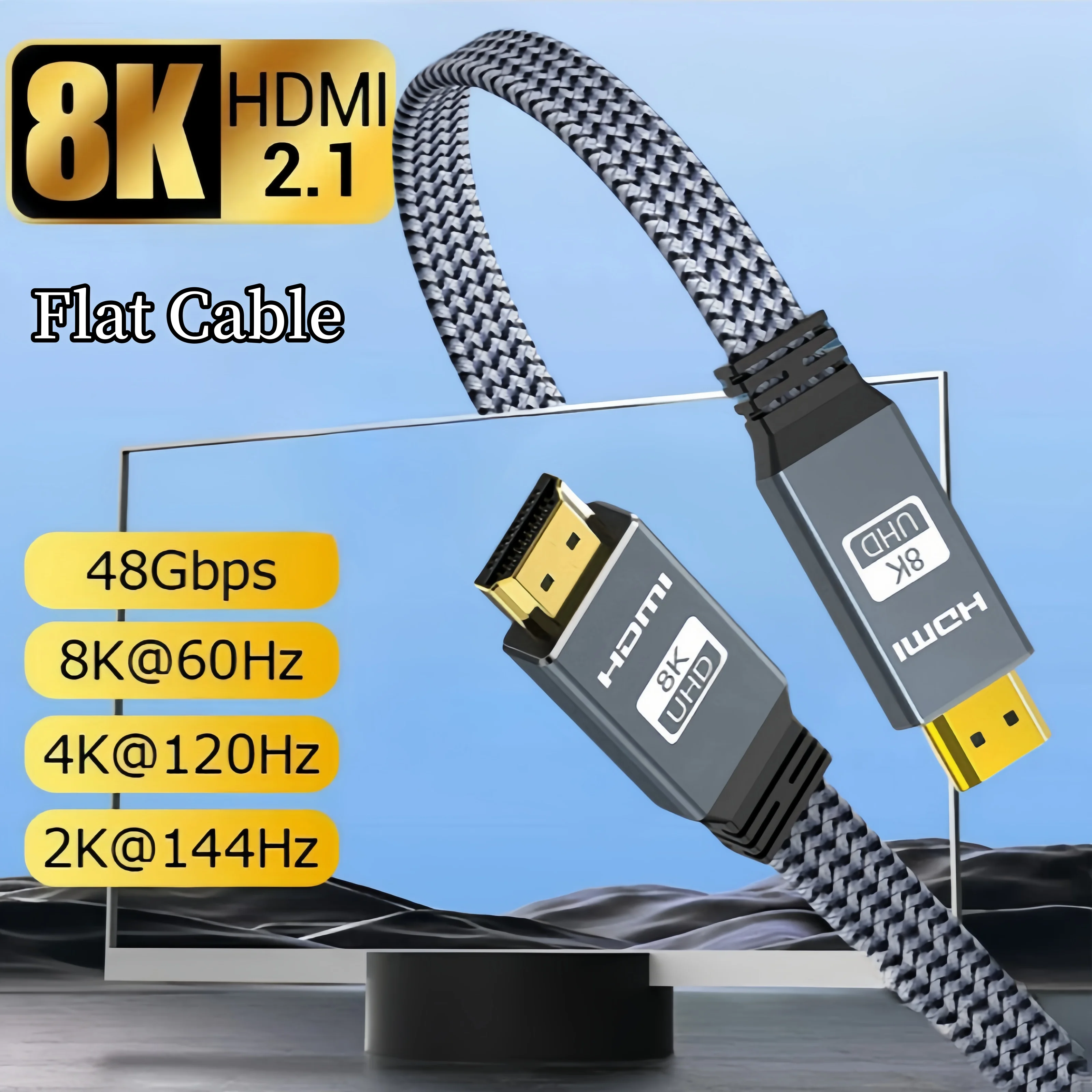 thumbnail image 2 of High Speed Gaming Cable 6.6ft DisplayPort To DisplayPort Cable - 4K@60Hz High Speed Gaming DP Cable With Nylon Braiding Gaming Monitor Cable 2 of 13