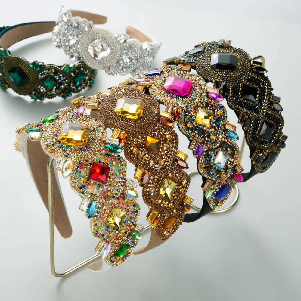 

Блестящие обручи для волос, роскошные дизайнерские обручи для волос со стразами, Нескользящие обручи, корейские аксессуары для волос для женщин