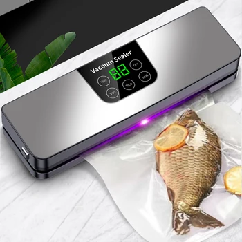 220V Electric Vacuum Sealer Machine Dry/Wet Food Packaging Seal To Keep Fresh Touch Buttons Digital Display Detachable Cleaning 1