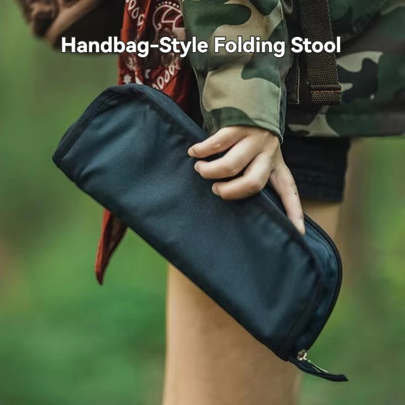 Stainless Steel Folding Outdoor Portable Telescopic Stool Camping Fishing Stool Telescopic Chair Easy to Fold Load Bearing 100kg