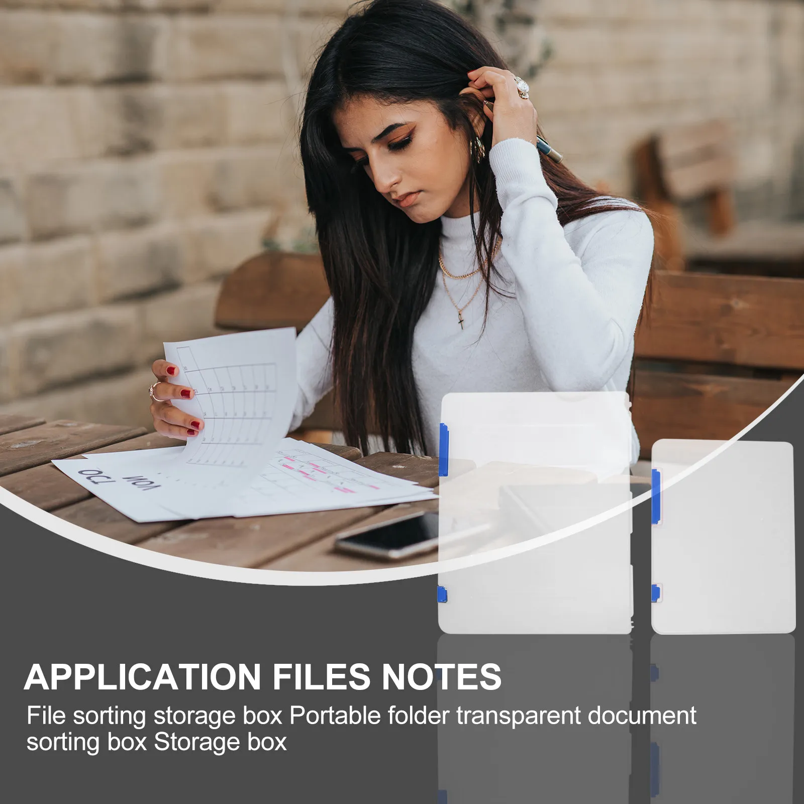 2Pcs 파일 보관 상자 경량 문서 정리함 사무실 노트 홀더 인증서 보관 상자 파일 케이스