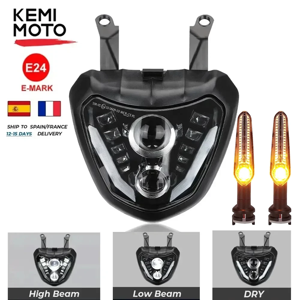 Headlight MT07 2014-2017 LED Headlamp E-mark Projector DRL Assembly Waterproof Lights For Yamaha MT 07 MT-07 FZ07 2015 2016 Led