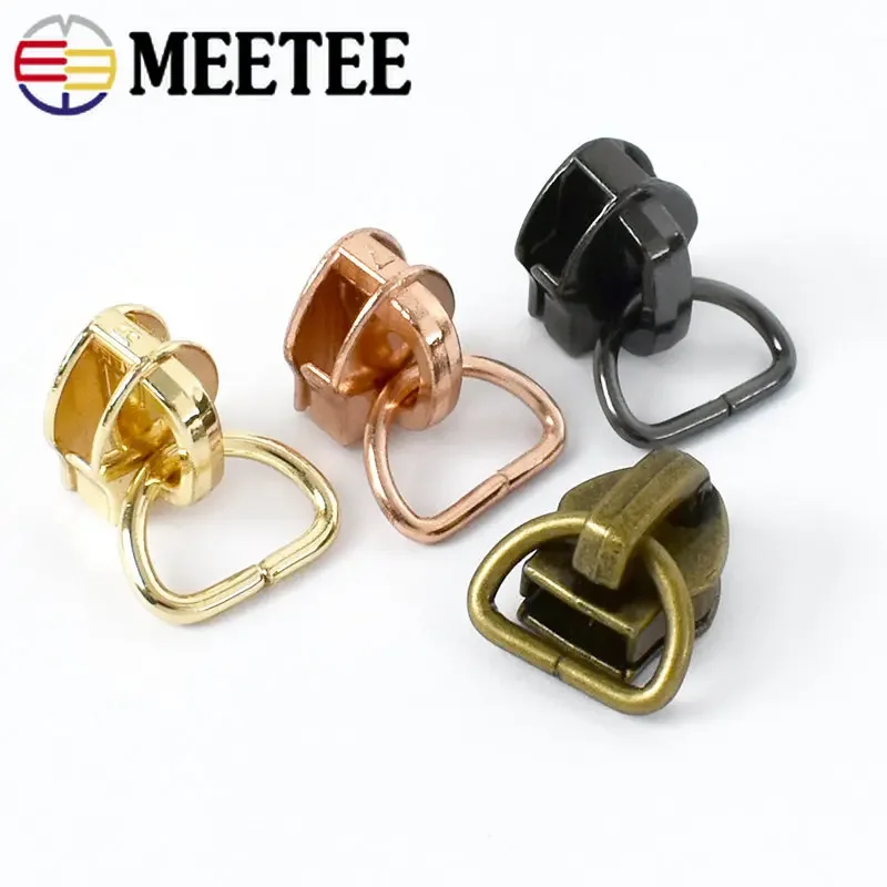 10/50Pcs D Ring 5# Zipper Sliders Pulls For Nylon Zips Tapes Repair Kit Zippers Head Replacement DIY Bag Sewing Accessories