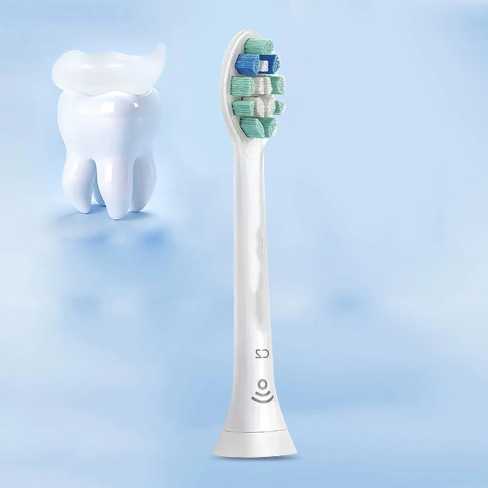 4Pcs White Electric Toothbrush Head Plaque Defence Toothbrush Heads Toothbrush Brush Head for Philips Sonicare C2 Optimal 5