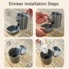 Automatic Pet Feeder Waterer Dog Cat Hanging Cage Bowl，Suitable for Small Puppy Cat Rabbit Food Container Dispenser Bowl 3
