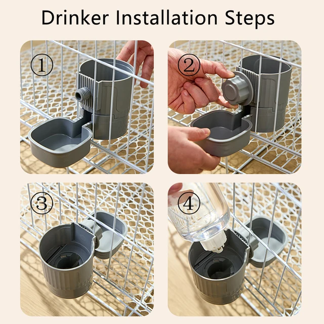 Automatic Pet Feeder Waterer Dog Cat Hanging Cage Bowl，Suitable for Small Puppy Cat Rabbit Food Container Dispenser Bowl 3