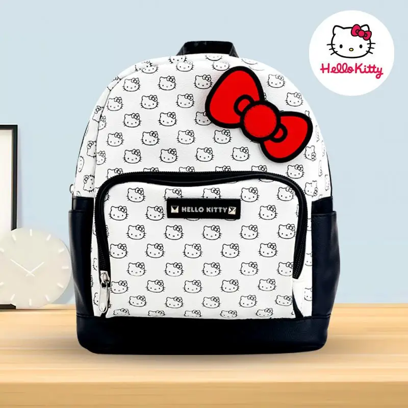 

Kawaii Genuine Sanrio Hello Kitty Backpack Cartoon Anime School Bag Cute Student Waterproof Pu Satchel Children Girl Gift
