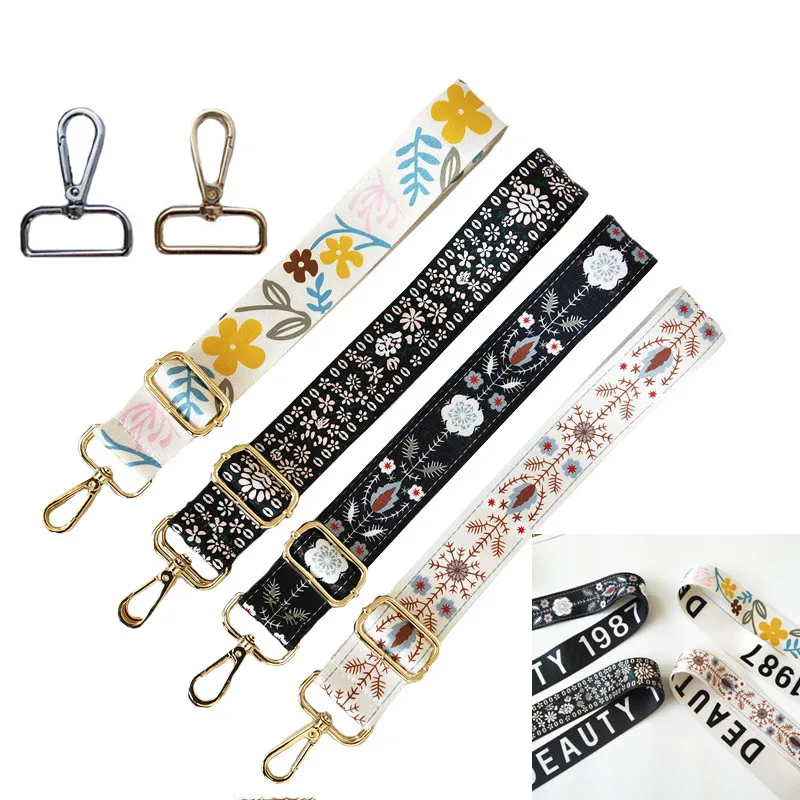 DIY Rainbow Adjustable Bag Strap for Handbag Cross Body Nylon Wide Shoulder Strap Belt Replacement Handles Accessories