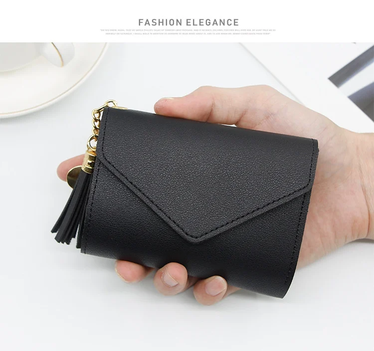 Purse Female Mini Wallet Cute Purse Pink Letter Pattern Slim Wallet RFID Blocking Credit Card Holder Coin Pocket ID Window 3
