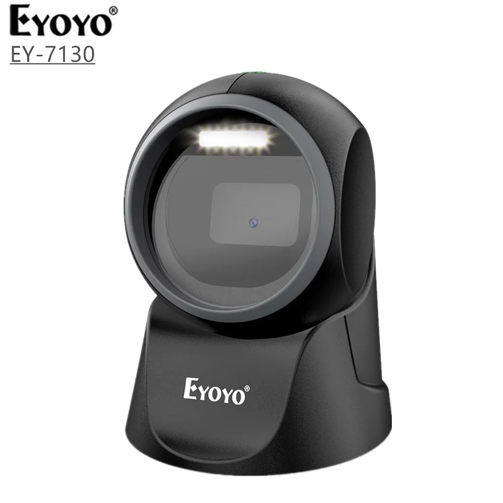 Eyoyo 1D 2D Desktop Barcode Scanner With Automatic Sensing Scanning Omnidirectional USB Wired Hands-Free QR Code Screen Reader