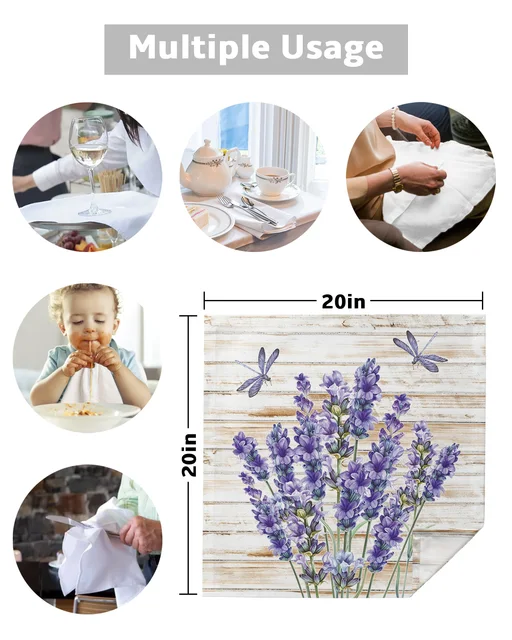 Versatile and convenient, the purple flower lavender butterfly kitchen napkin is perfect for adding elegance to any occasion.