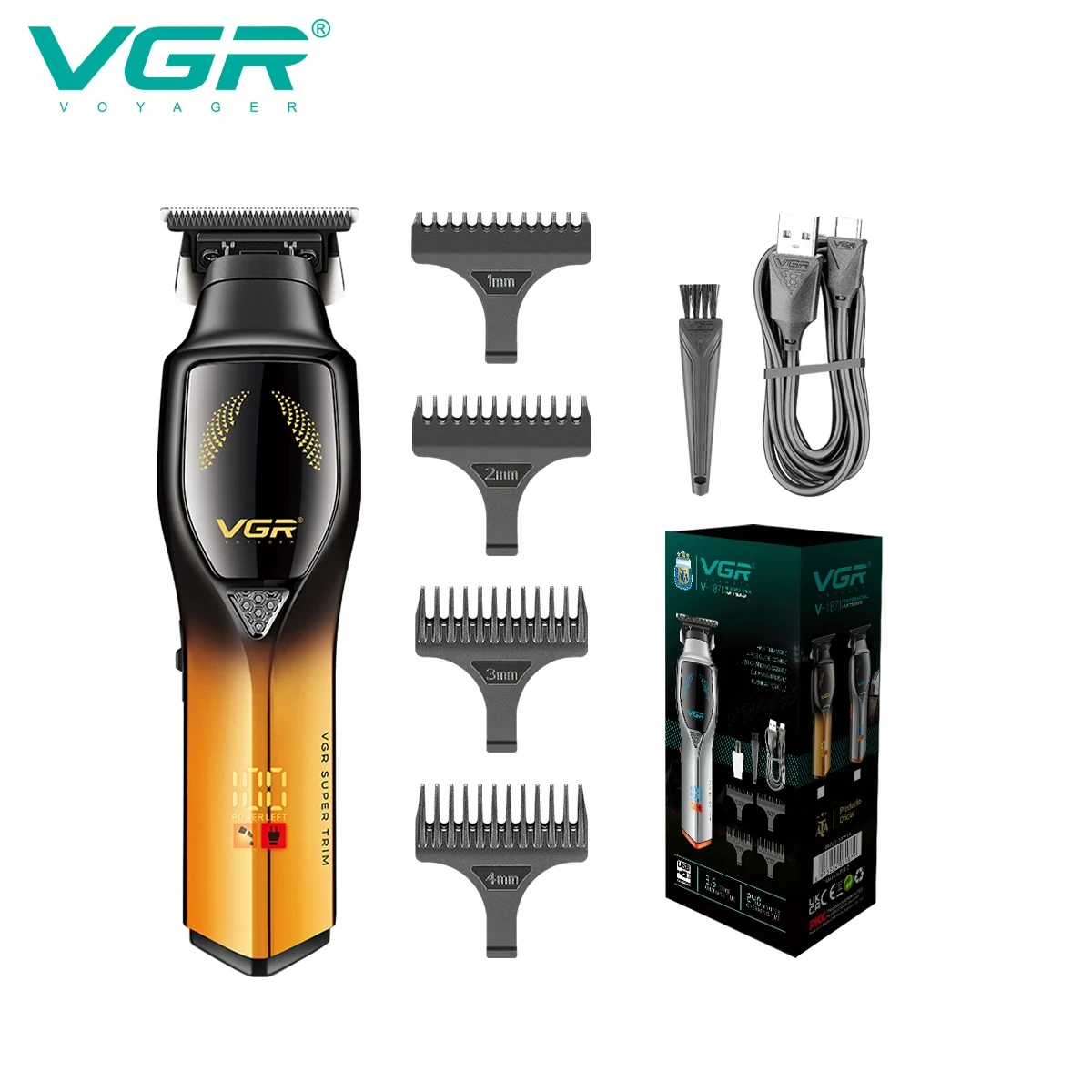 VGR V-187 التدرج اللون مقص الشعر المعدني T على شكل...