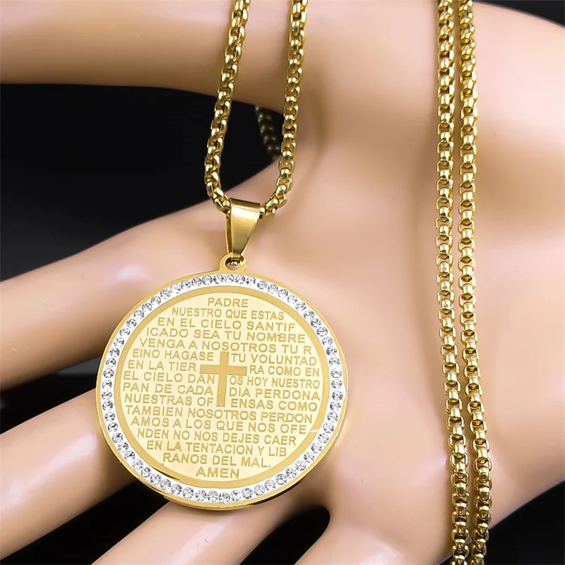 Collier Croix De Prière Templier Acier Inoxydable 56 Cm - Neuf Avec étiquette
