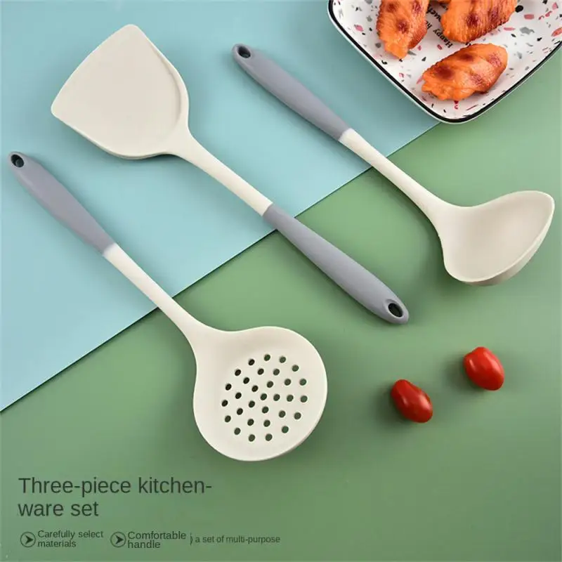 

Cooking Silicone Strainer Food Non-Stick Heat-Resistant Wooden Handle Colander Spoon Skimmer Strainer Cooking Kitchen Tools