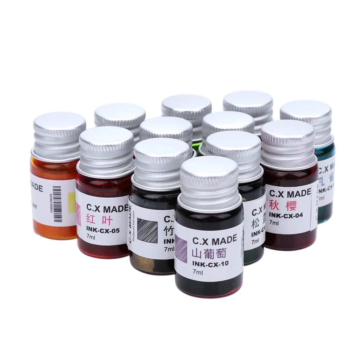

12 Pcs Painting Ink Colored Bottled Fountain Pen Luminous Gold Powder Non-carbon