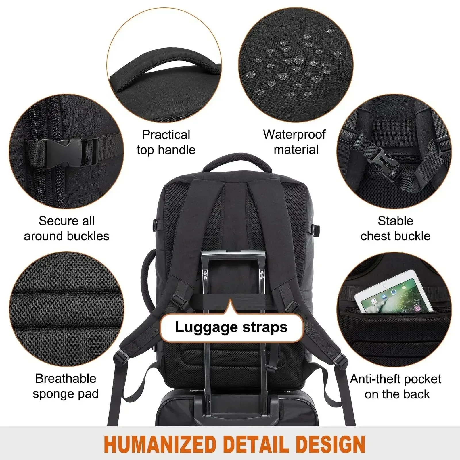 40L Expandable Laptop Backpack 2