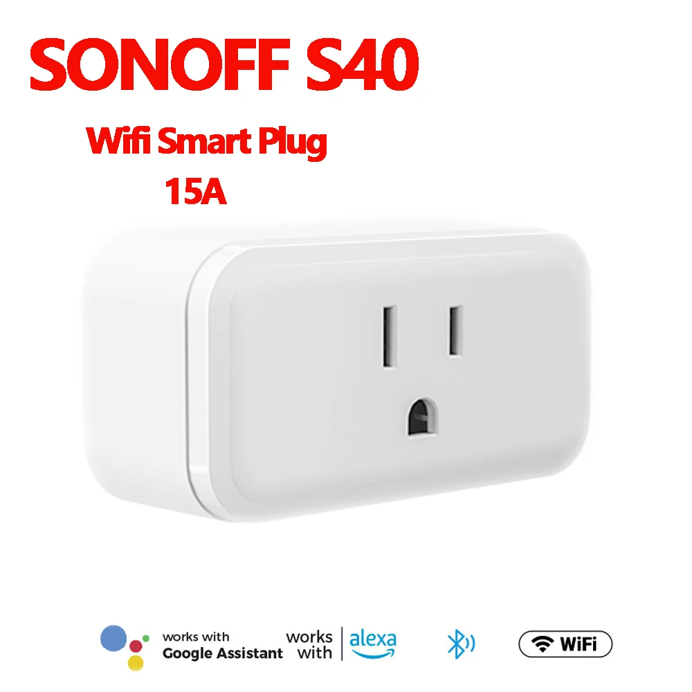 

Смарт-розетка SONOFF iPlug S40, 15 А, Wi-Fi, Bluetooth