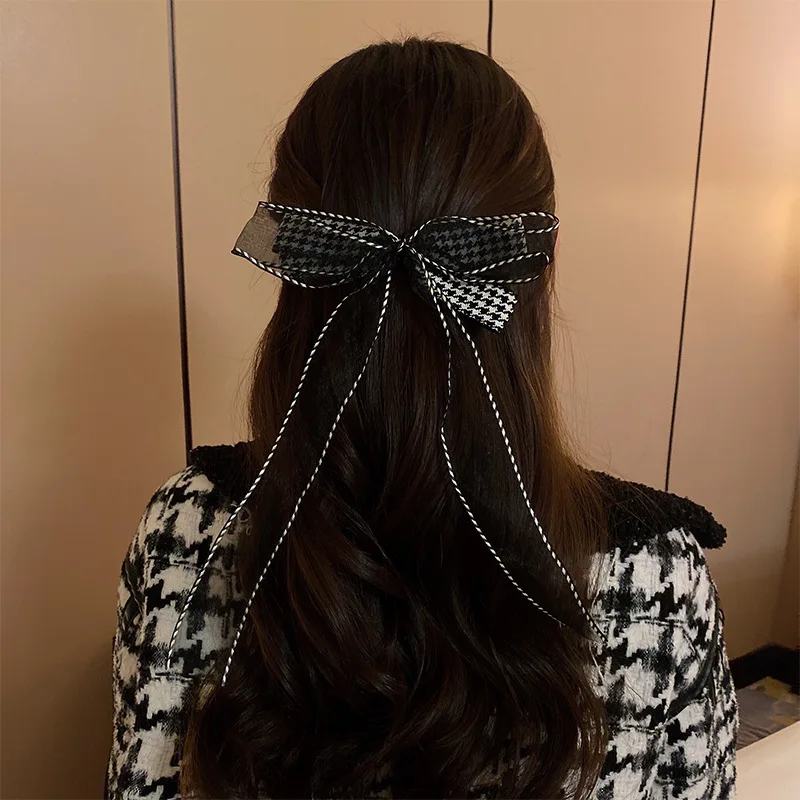 Hair Clip Cute Hair Clips Accessories Girls Bow Bows Girl tassel Clip Korean Kawaii Rhinestones Ribbon Ties New Headwear white hair clips