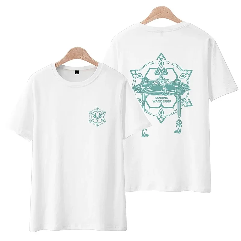 Anime Genshin Impact Wanderer 3D Print T Shirt Women Men Summer O-neck Short Sleeve Funny Tshirt Graphic Tees Streetwear Cosplay