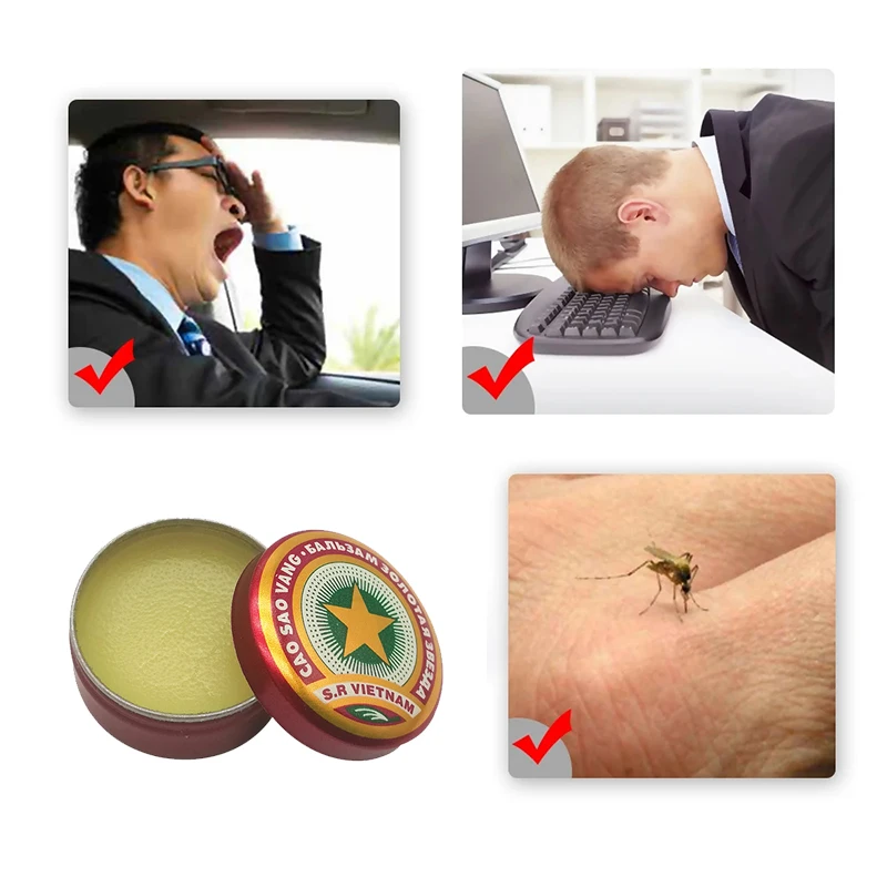 Cooling Oil 3-20Pcs Original Vietnam Golden Star Mint Treat Headache Dizziness Cream Mosquito Bites Anti-Itch Plaster